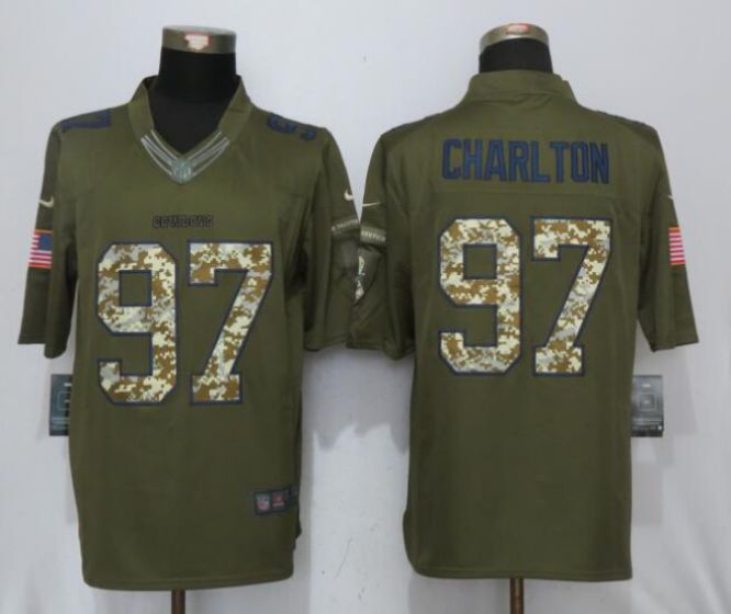 Men Dallas cowboys 97 Charlton Green Nike Salute To Service Limited NFL Jerseys